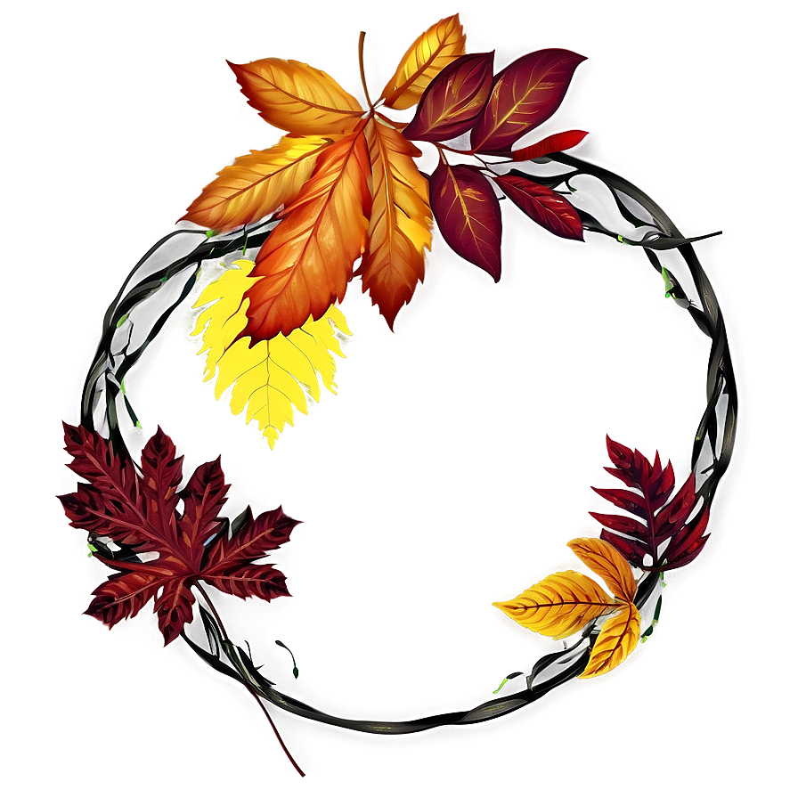 Autumn Leaves Wreath Png 05042024