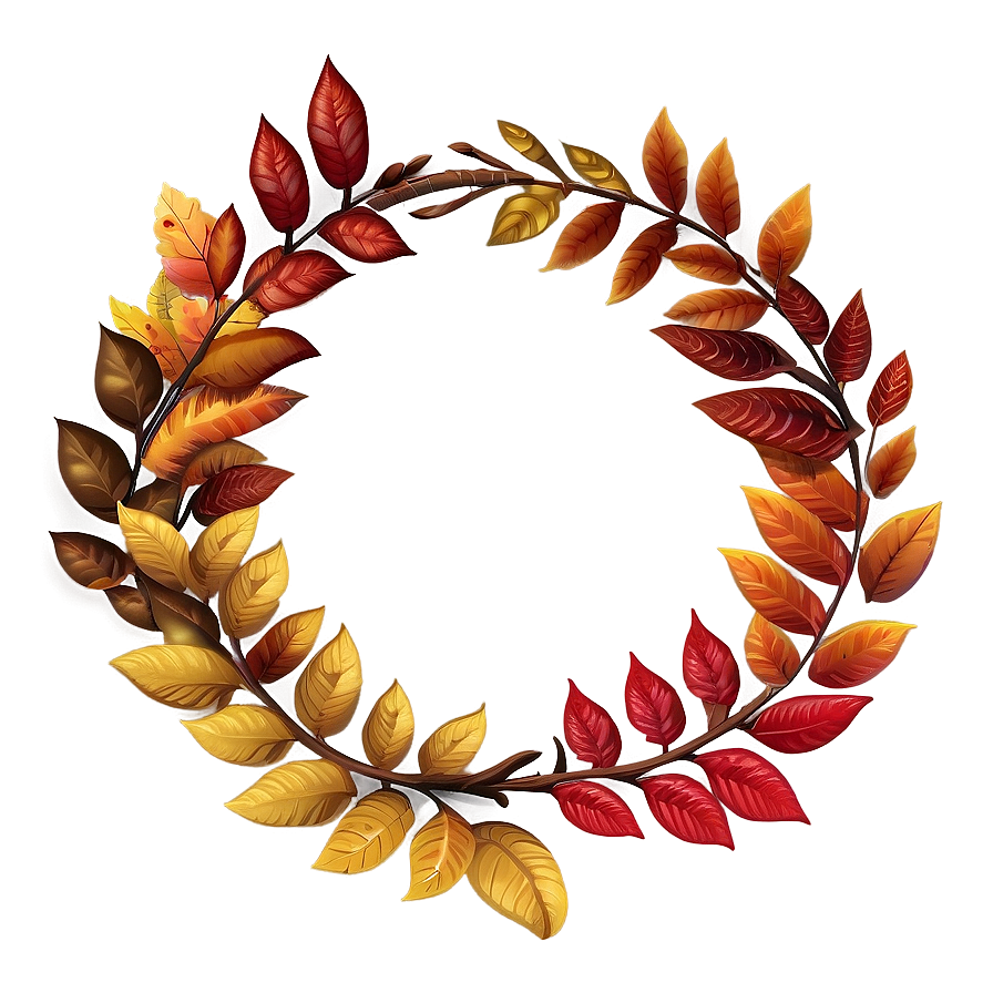 Autumn Leaves Wreath Png 05242024