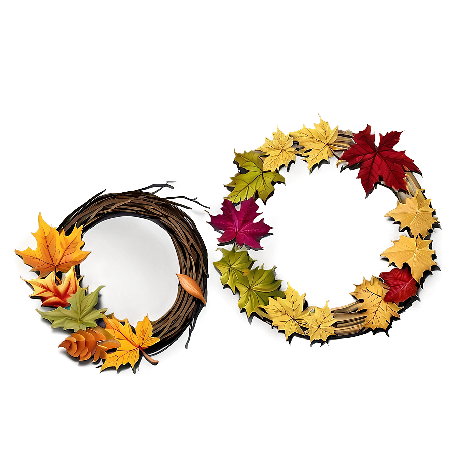Autumn Leaves Wreath Png 45
