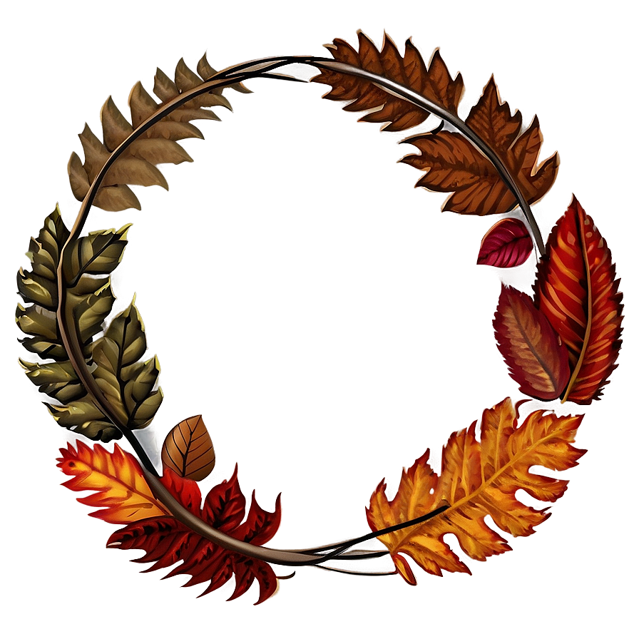 Autumn Leaves Wreath Png Aof