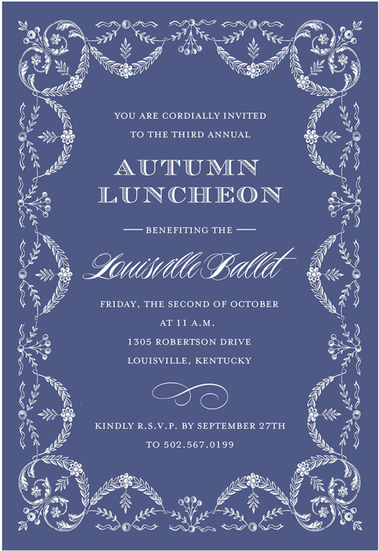 Autumn Luncheon Invitation Elegant Border