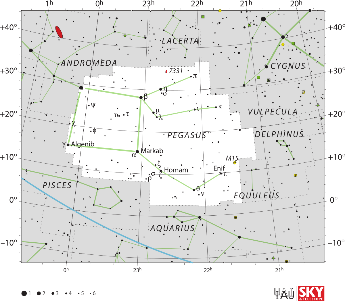 Autumn Night Sky Constellations Map