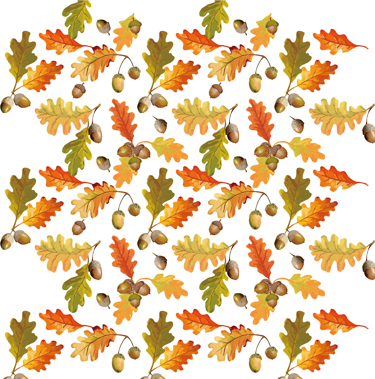 Autumn_ Oak_ Leaves_and_ Acorns_ Pattern