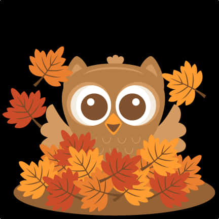 Autumn Owl Amidst Fall Leaves