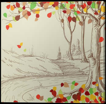 Autumn Sketch_ Colorful Leaves