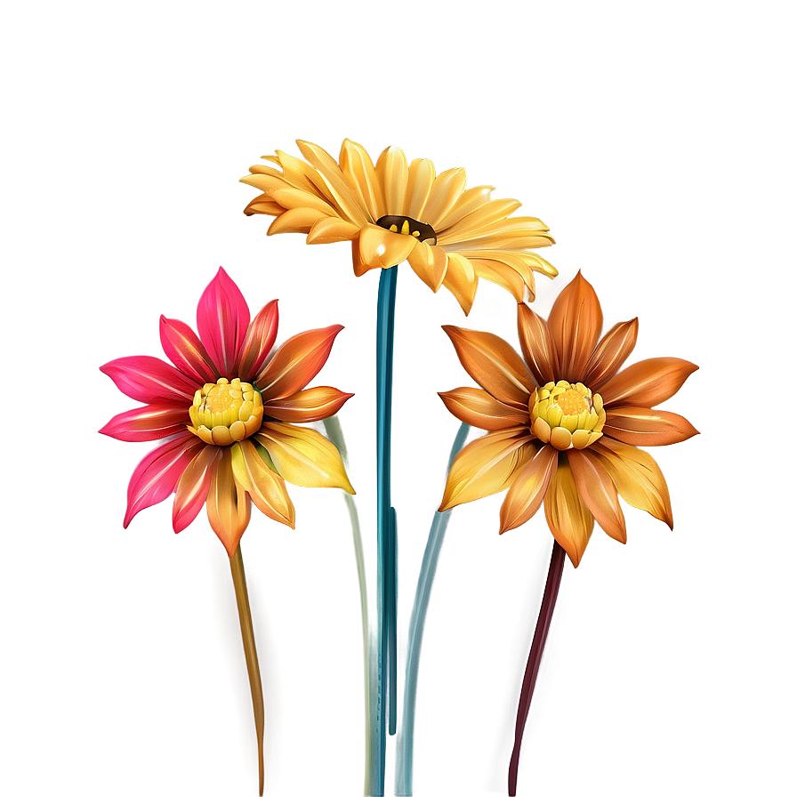 Autumn Spectrum Flowers Png Gkq