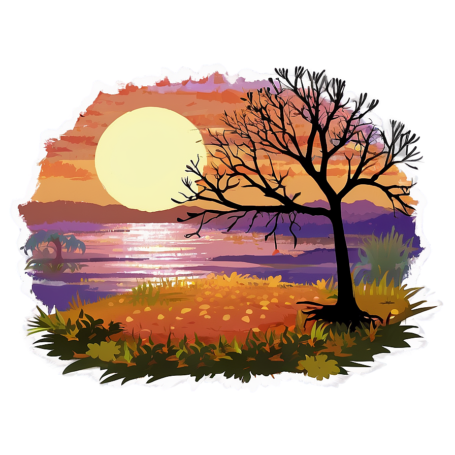 Autumn Sunset View Png 06282024