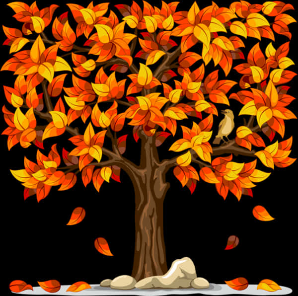 Autumn_ Tree_with_ Falling_ Leaves