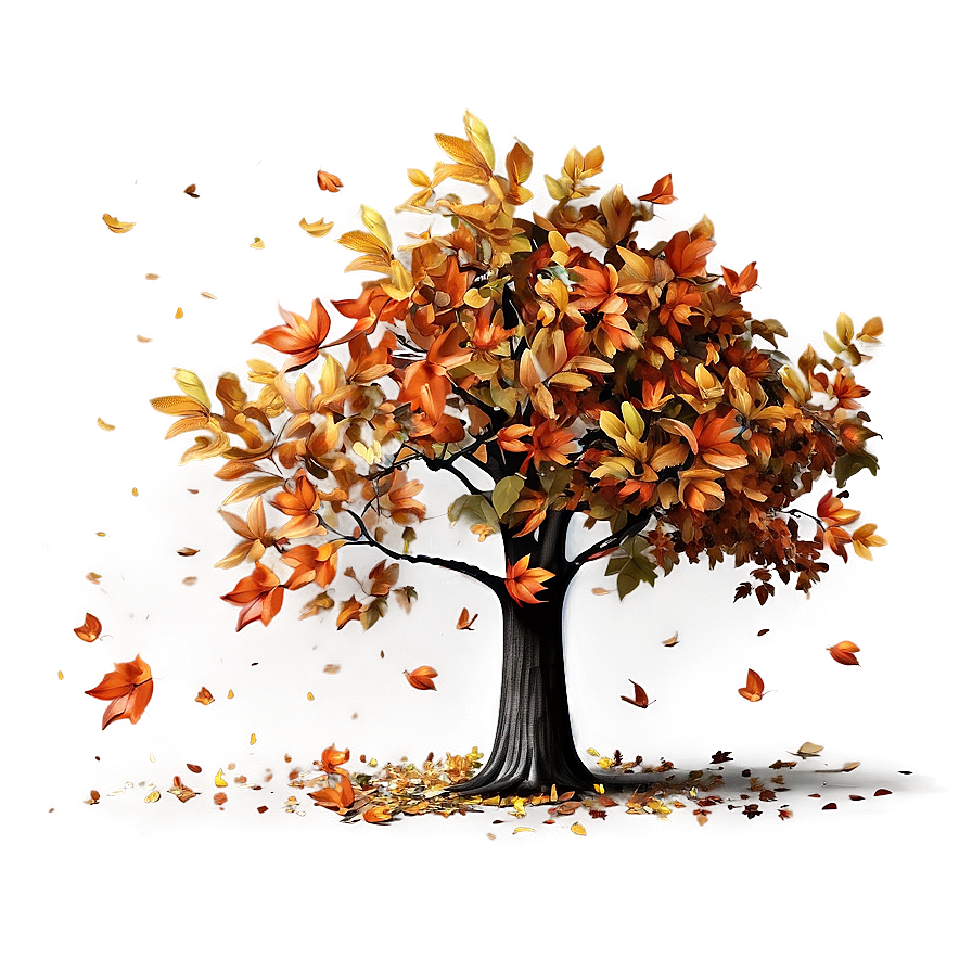 Autumn Tree With Falling Leaves Png 15