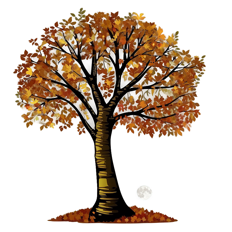 Autumn Tree With Moon Png Ehw