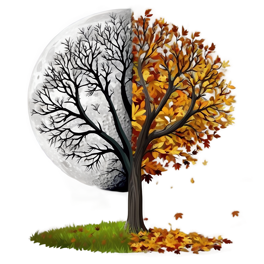 Autumn Tree With Moon Png Ijb55