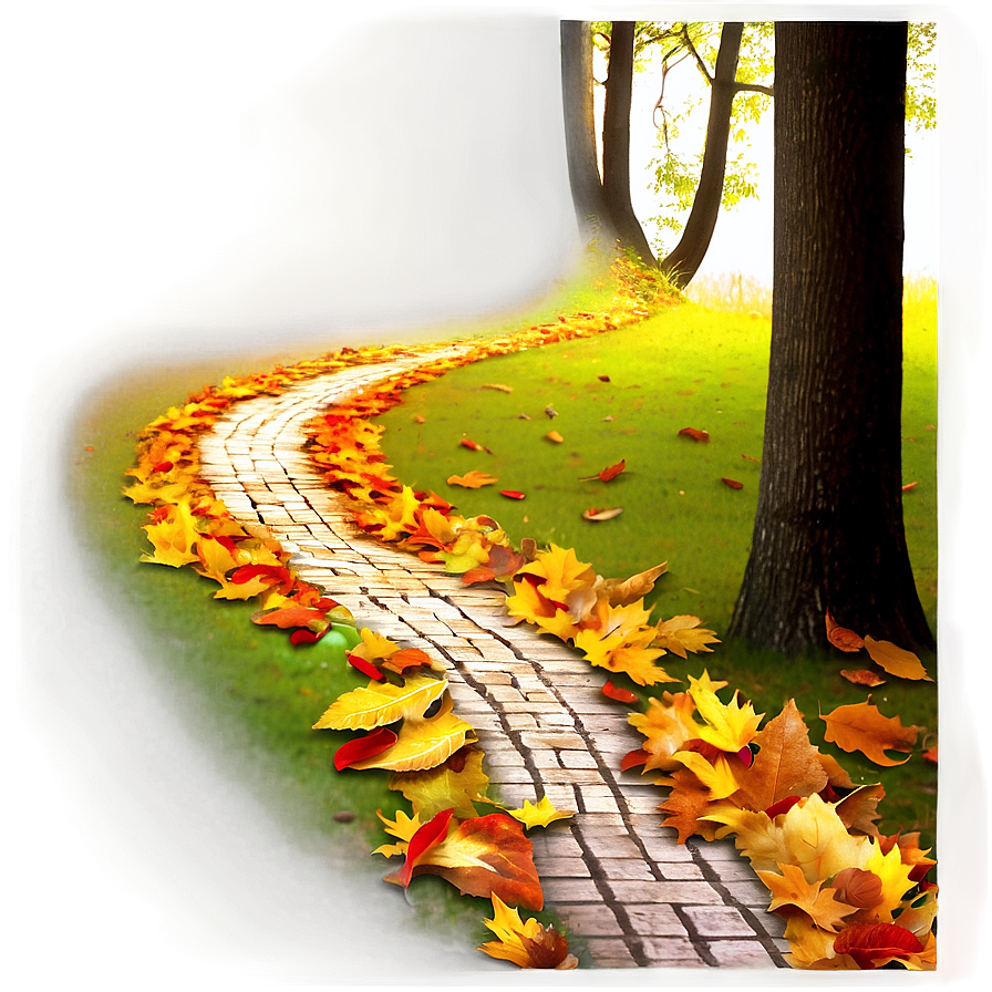 Autumnal Fallen Leaves Pathway Png Paq14