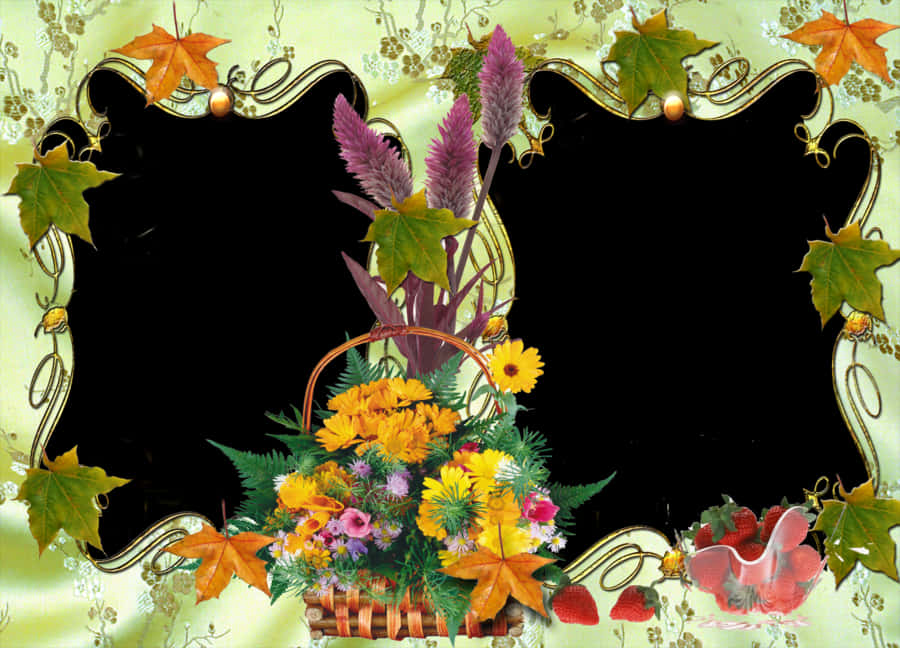 Autumnal Floral Photo Frame Design