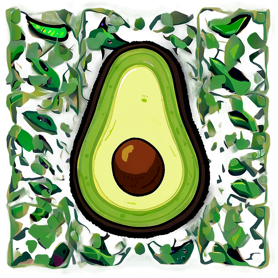 Avocado Doodle Png Jkw11