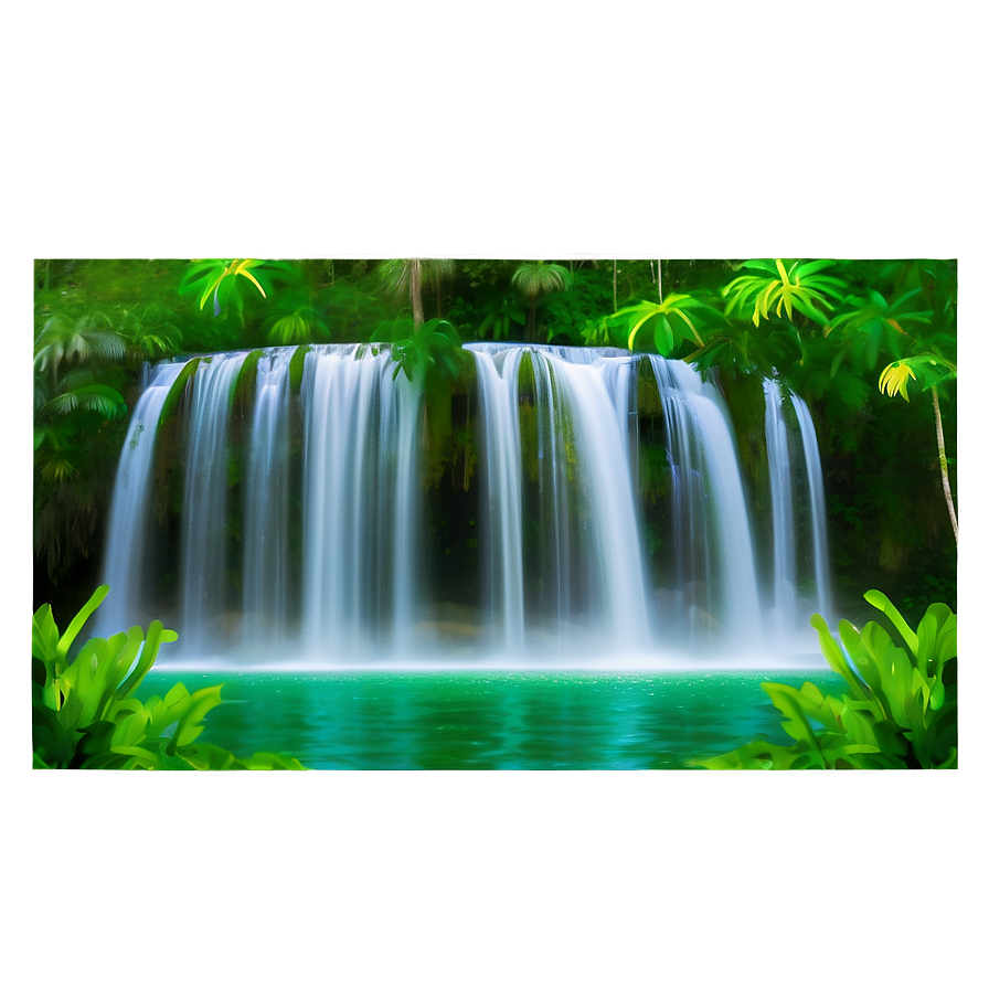 Awesome Jungle Waterfall Png 39