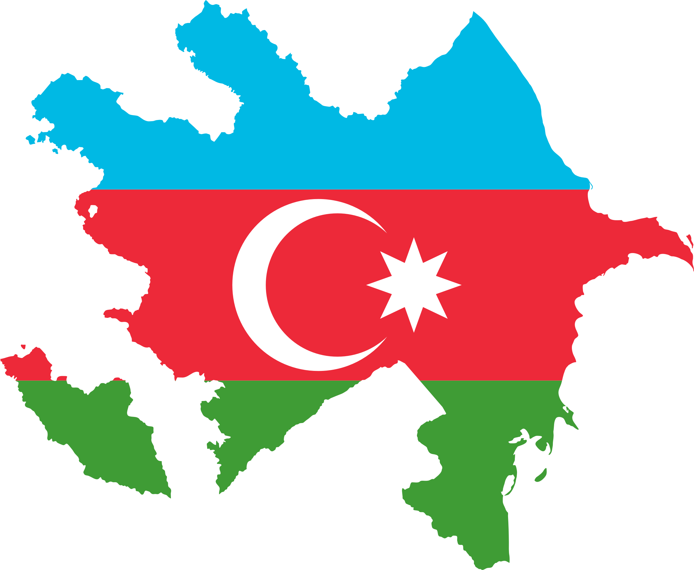 Azerbaijan Flag Map