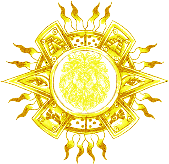 Aztec Sun Stone Flame Design