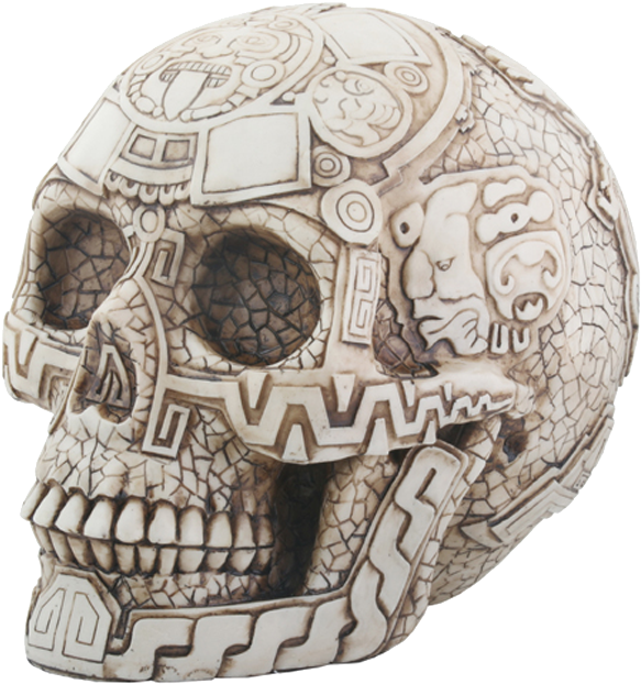 Aztec Warrior Skull Carving