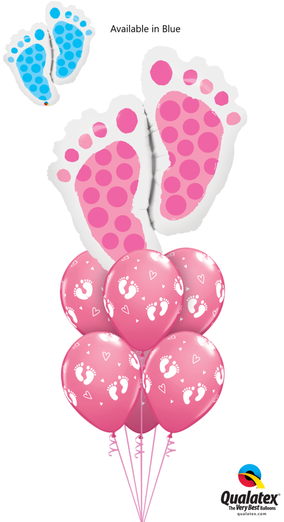 Baby Footprint Balloons Pinkand Blue