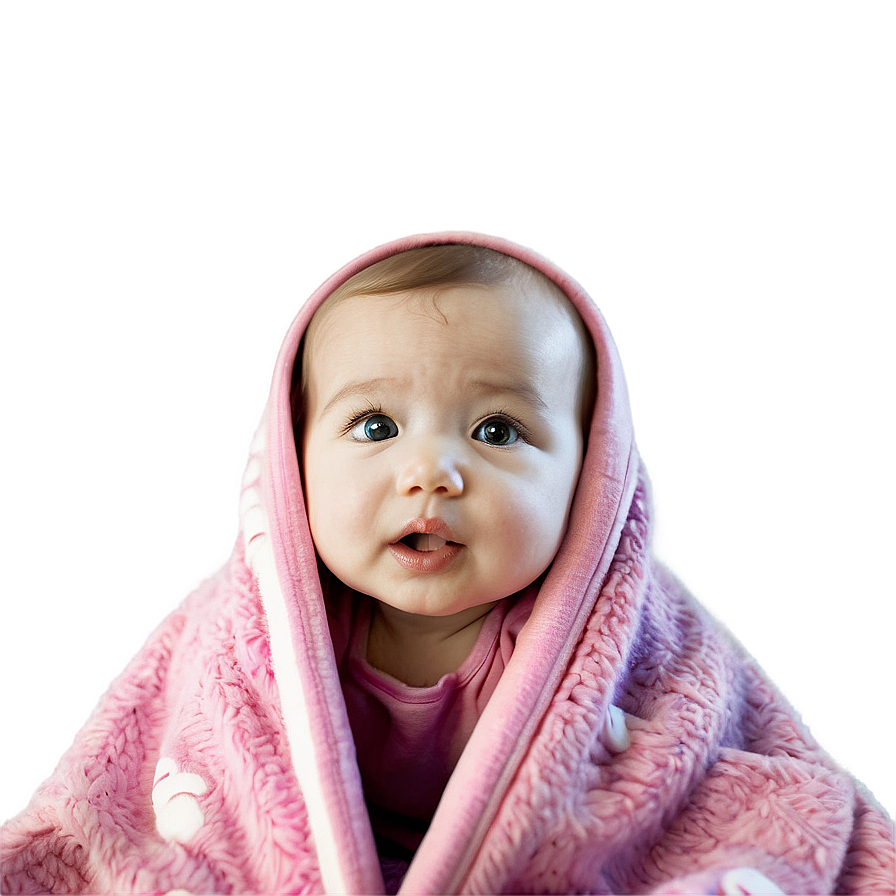 Baby Girl In Cozy Blanket Png Yog