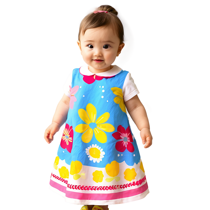 Baby Girl In Flower Dress Png Moy