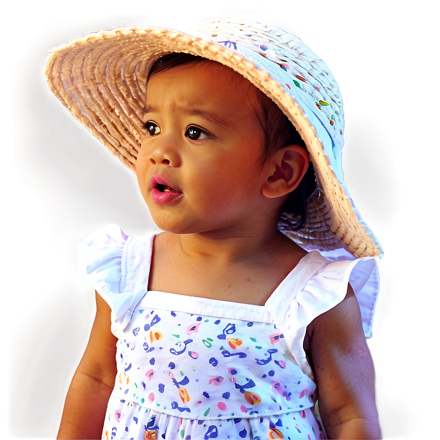 Baby Girl With Sun Hat Png 06122024