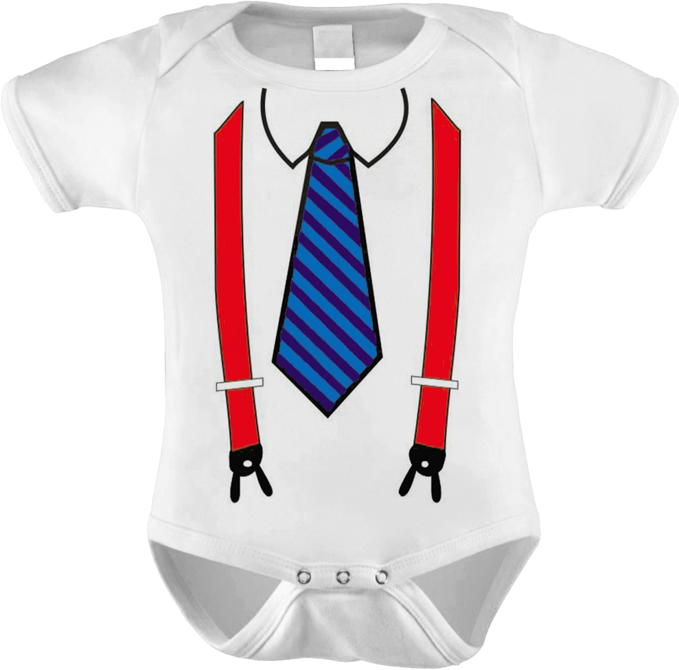 Baby Onesiewith Tieand Suspenders Design