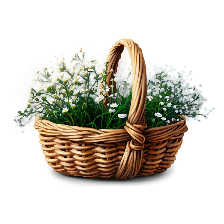 Baby's Breath In Basket Png 06212024