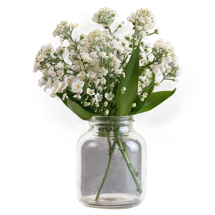 Baby's Breath In Glass Bottle Png 06212024