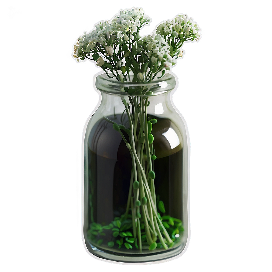 Baby's Breath In Glass Bottle Png Uql