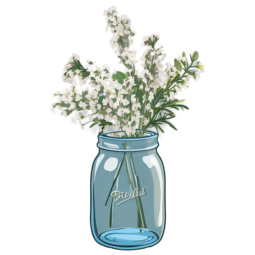 Baby's Breath In Mason Jar Png Mdt46