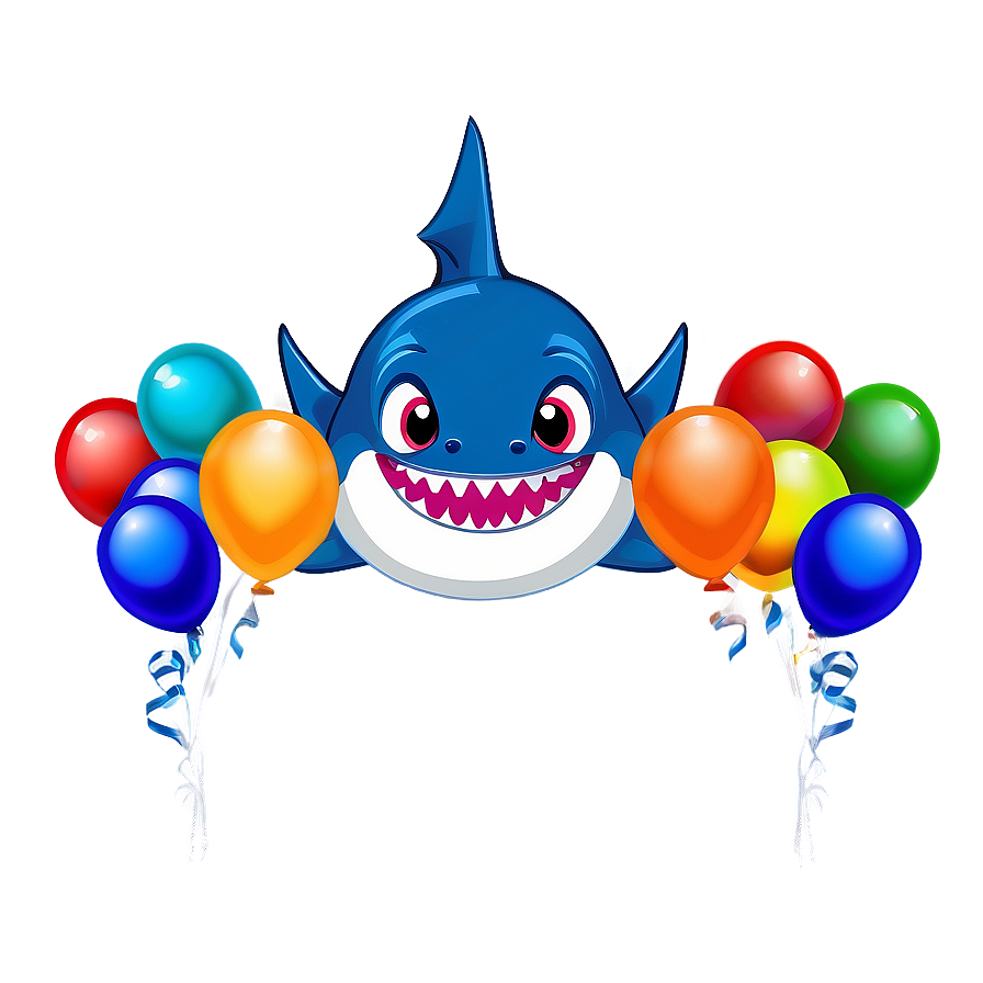 Baby Shark With Balloons Png 32