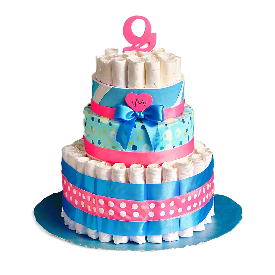 Baby Shower Diaper Cake Design Png Lcu54