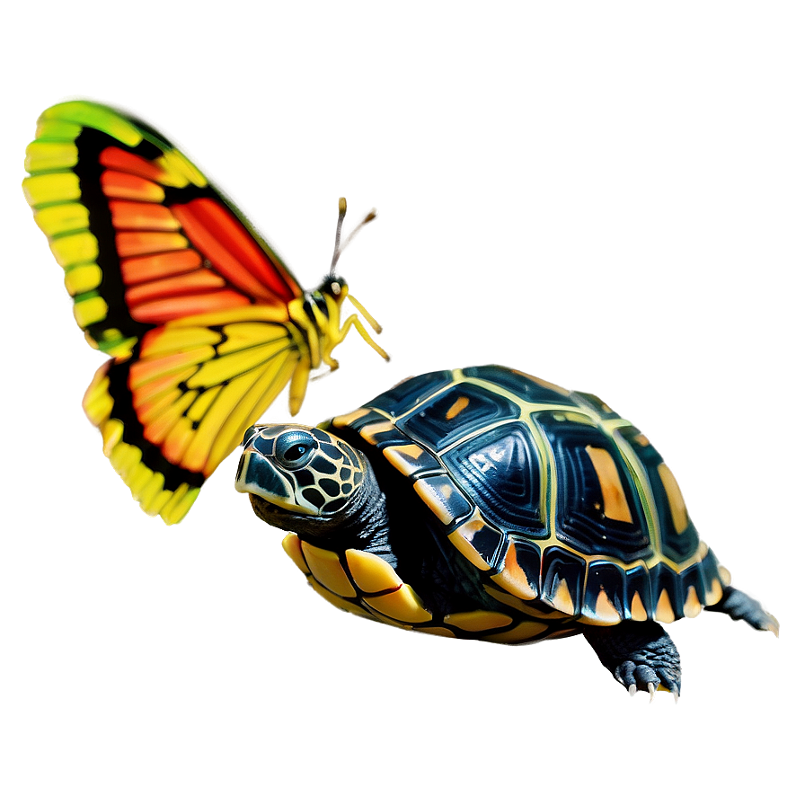 Baby Turtle And Butterfly Png 06252024