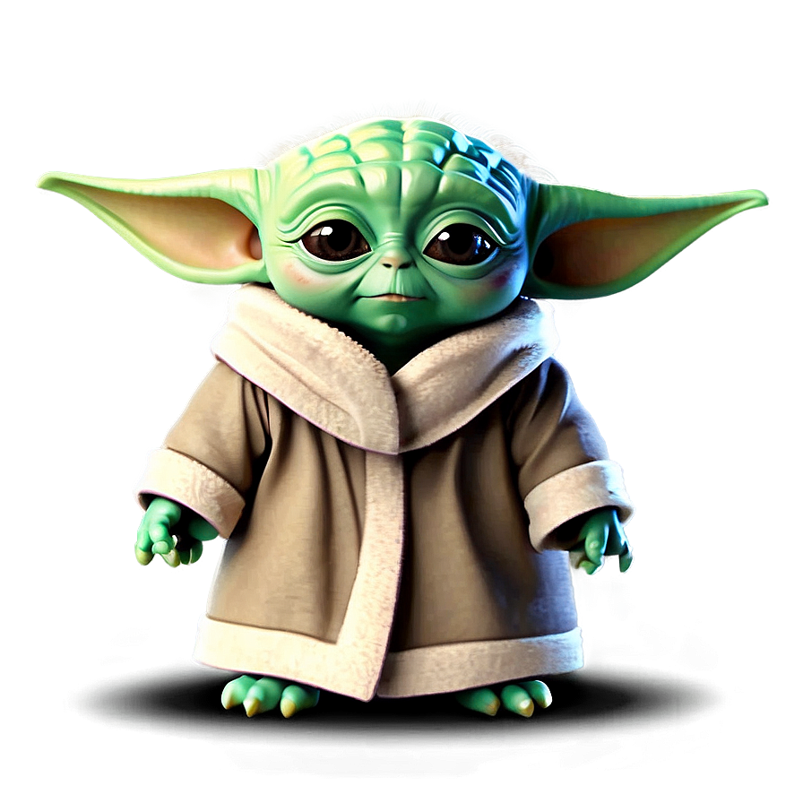 Baby Yoda Cartoon Character Design Png Maj46