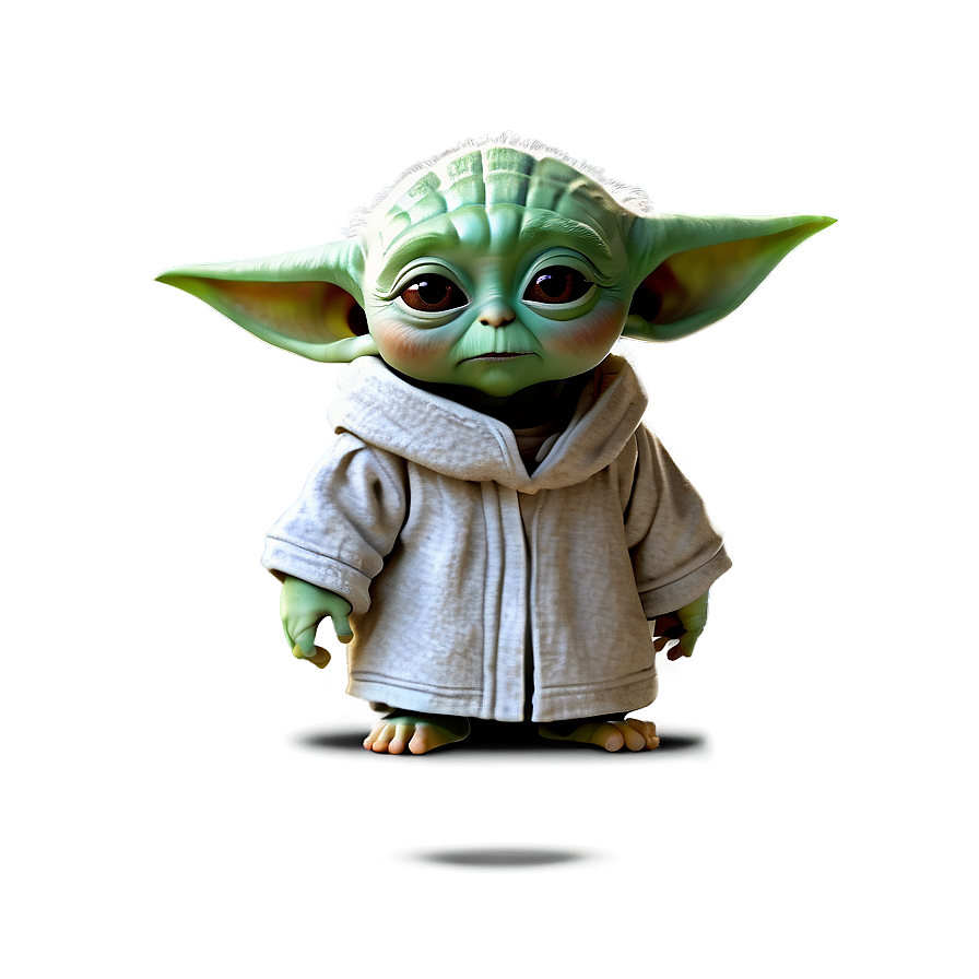 Baby Yoda Cartoon In Robe Png Blb