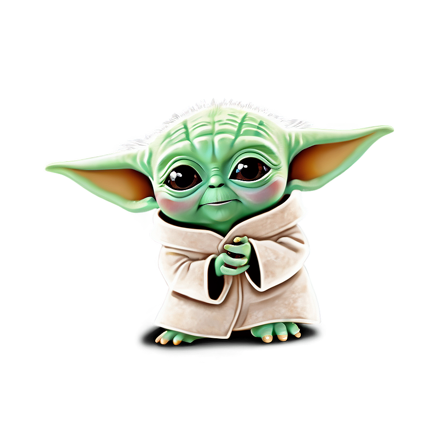 Baby Yoda Cartoon Phone Wallpaper Png 95