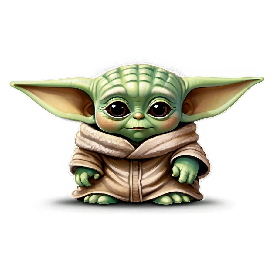 Baby Yoda Cartoon Style Png 05062024