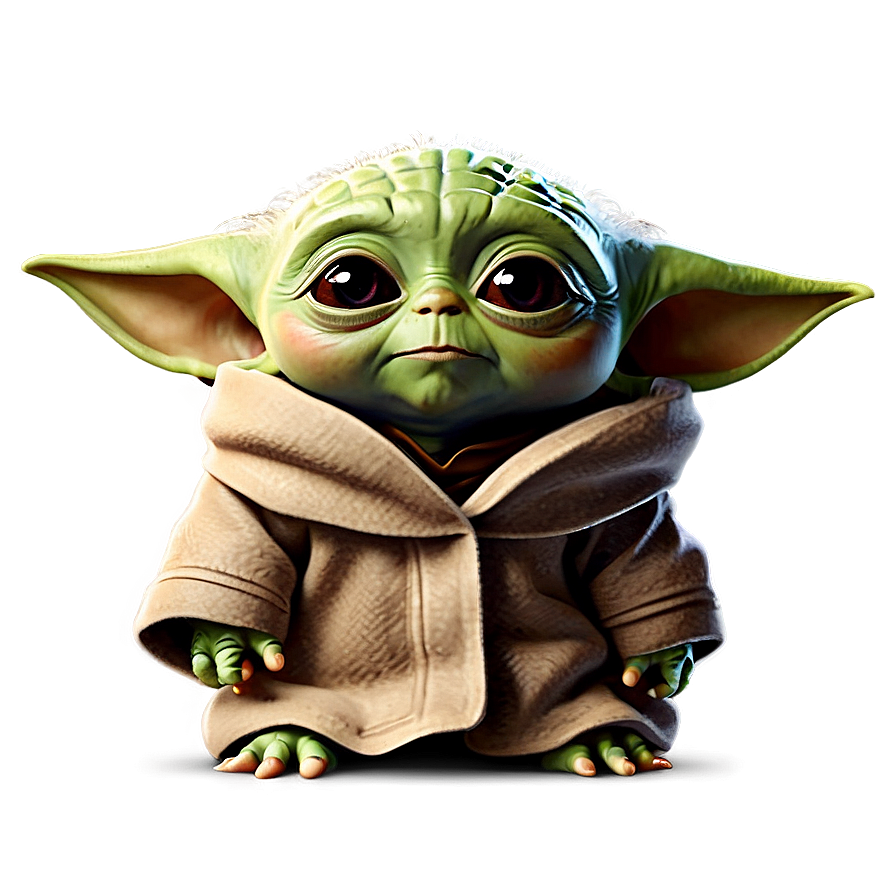 Baby Yoda Cartoon With Background Png 06252024