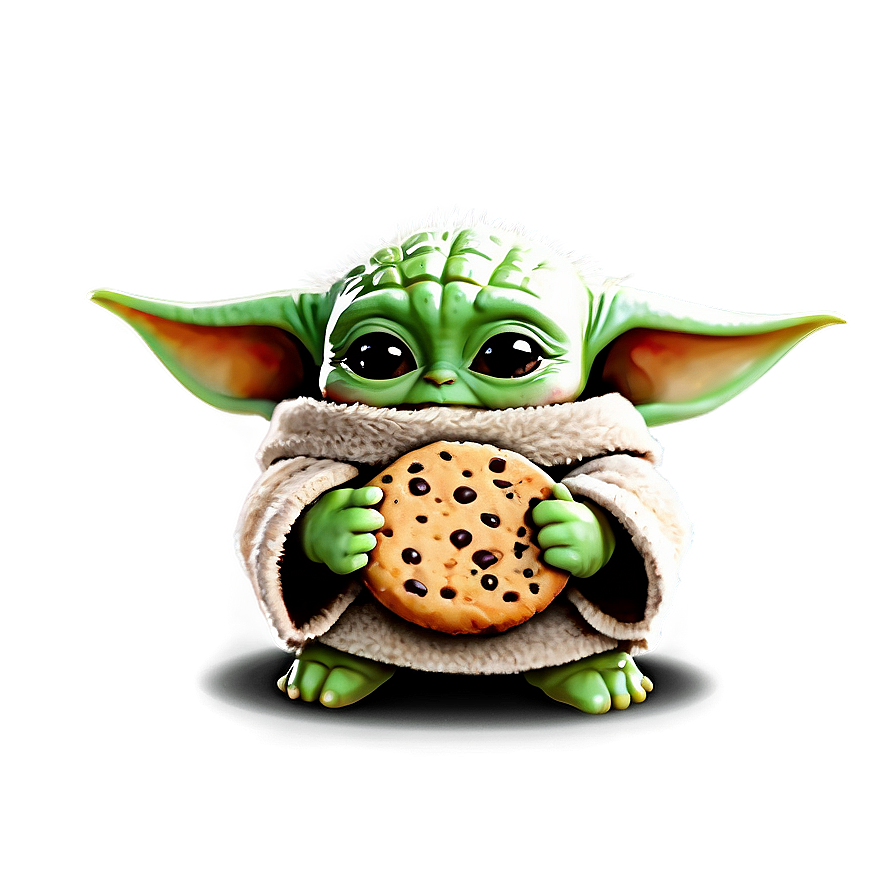 Baby Yoda Cartoon With Cookie Png Rba