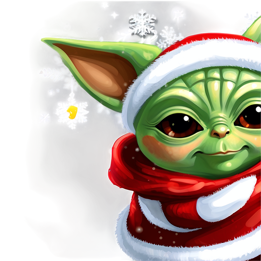 Baby Yoda Christmas Theme Cartoon Png Hcu24