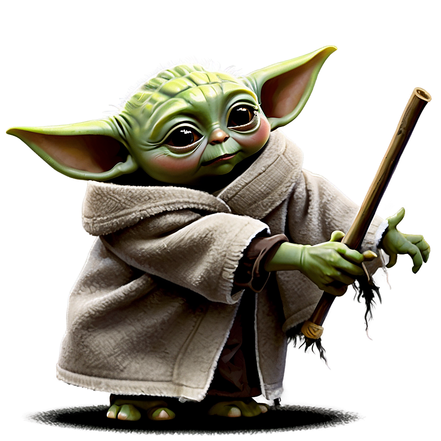 Baby Yoda Flying Cartoon Png 36