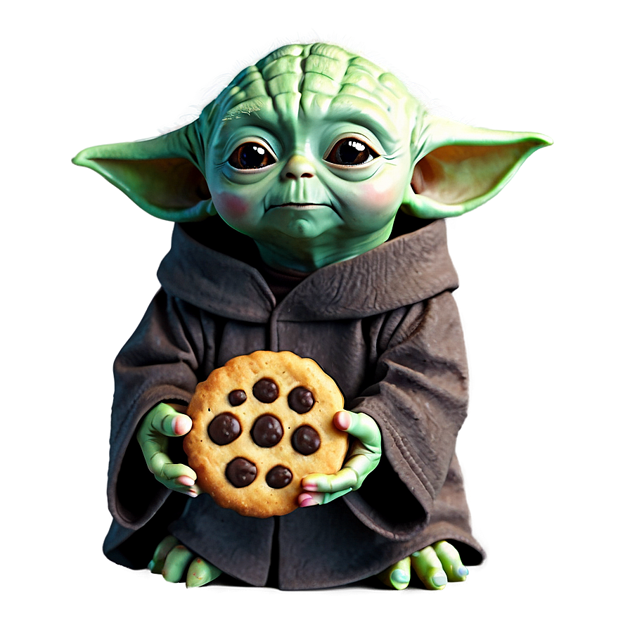Baby Yoda Holding Cookie Png 05062024