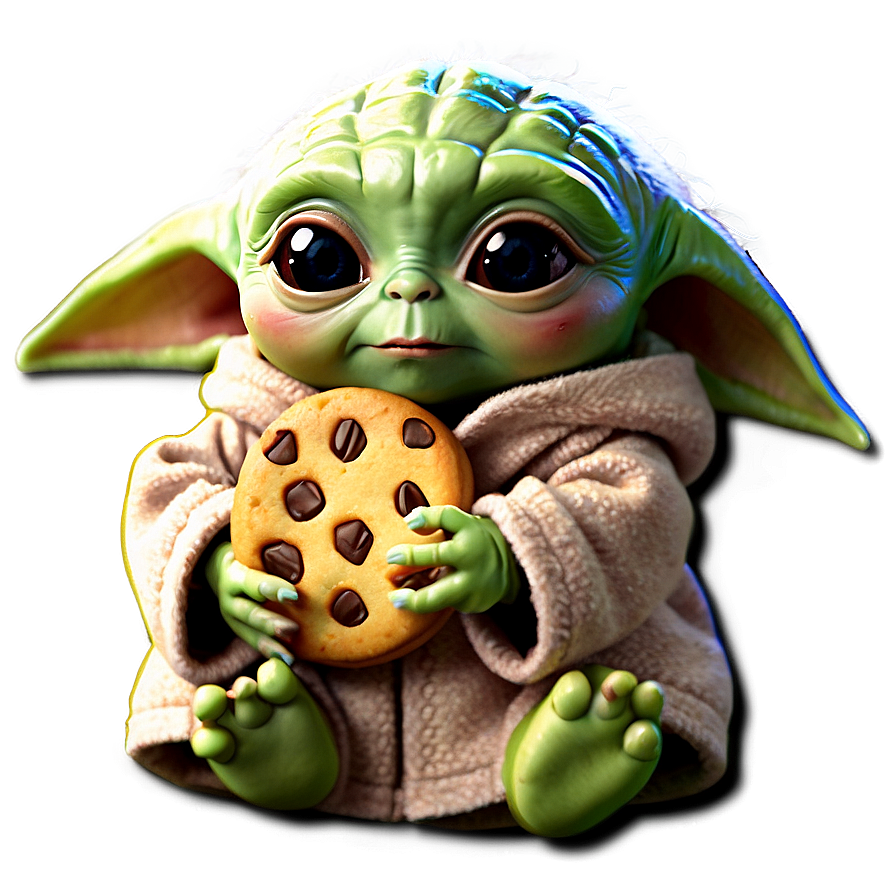 Baby Yoda Holding Cookie Png Jng26