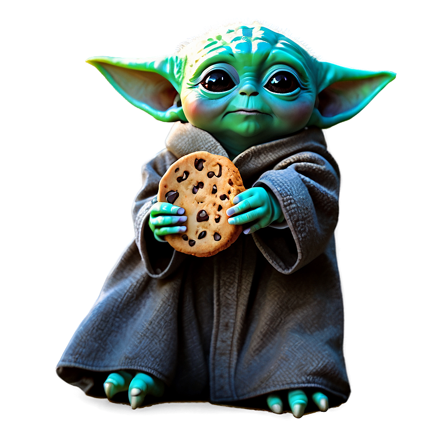 Baby Yoda Holding Cookie Png Pcd91