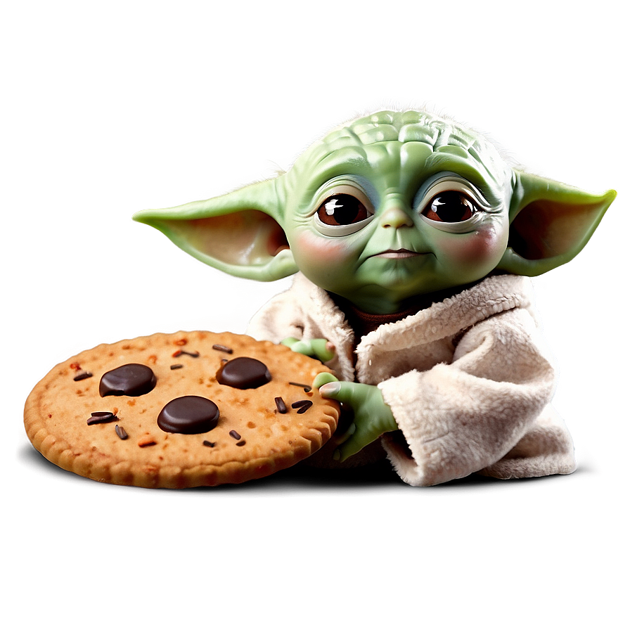 Baby Yoda Holding Cookie Png Wku31
