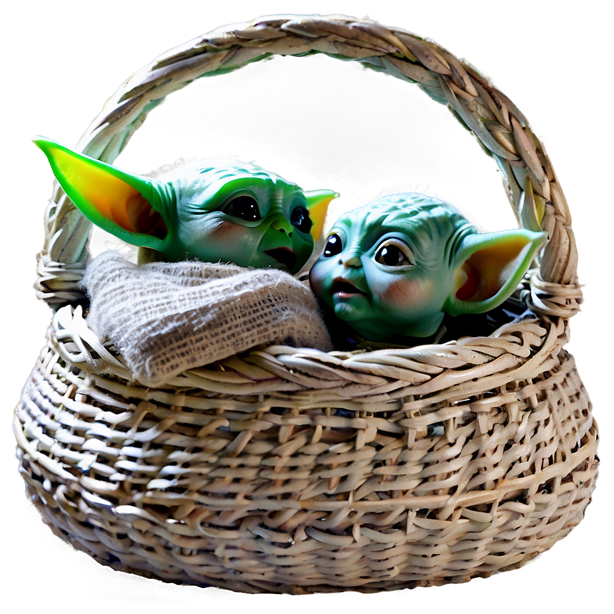 Baby Yoda In Basket Png 05062024