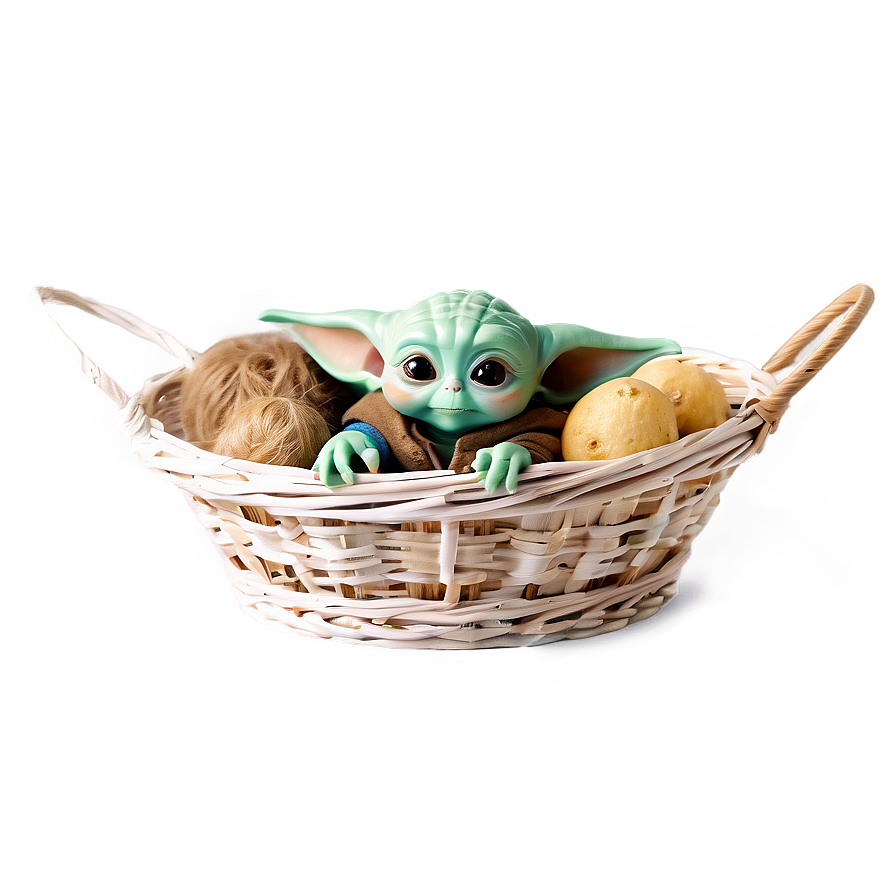Baby Yoda In Basket Png Fge38