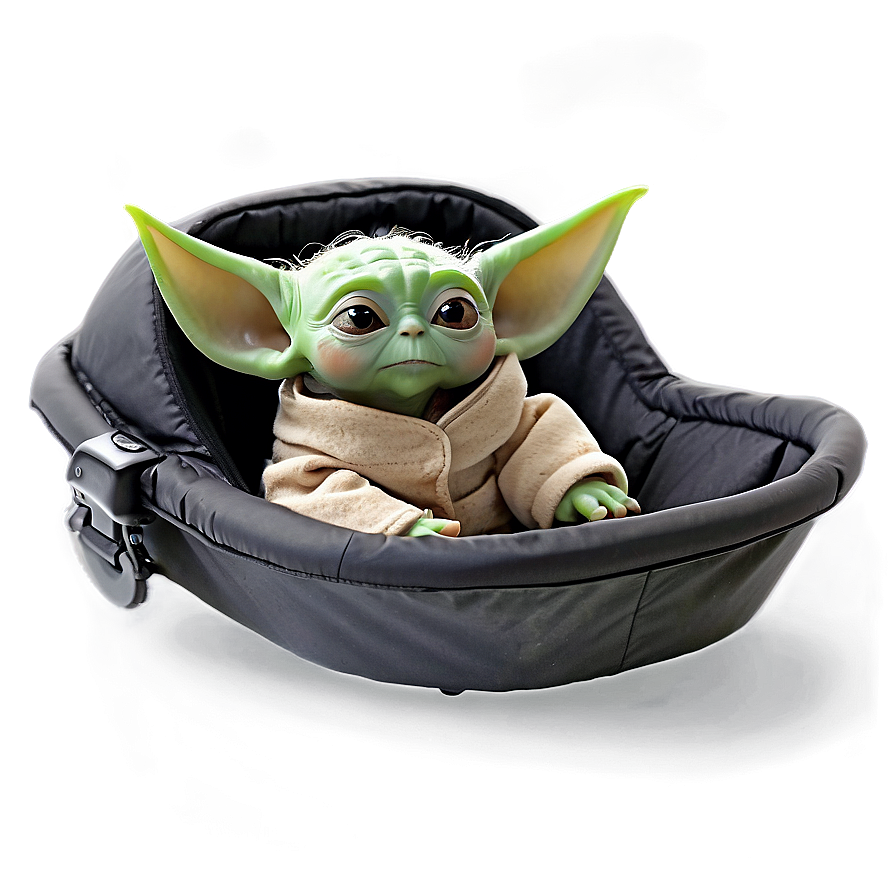 Baby Yoda In Hover Pram Png Aua