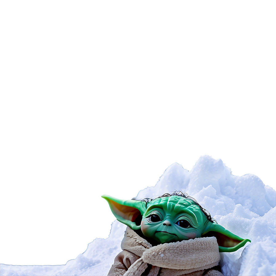 Baby Yoda In Snow Png 05062024